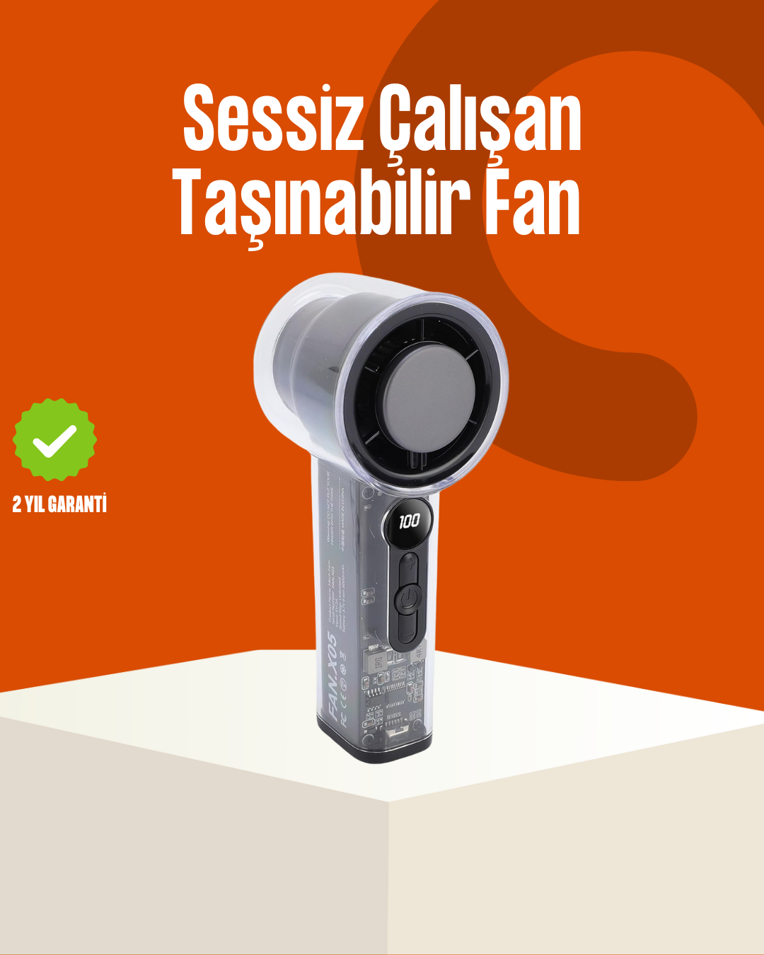 Yüksek Hızlı Şarjlı Fan | Kamp, Ofis ve Açık Hava İçin İdeal - Lisinya