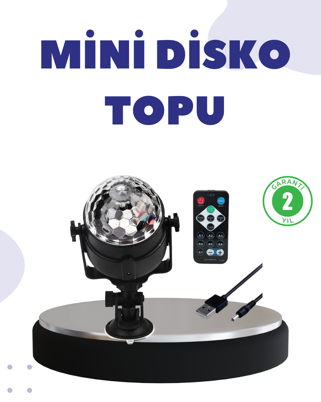 Ses Duyarlı Mini Disko Küre Lamba - Lisinya