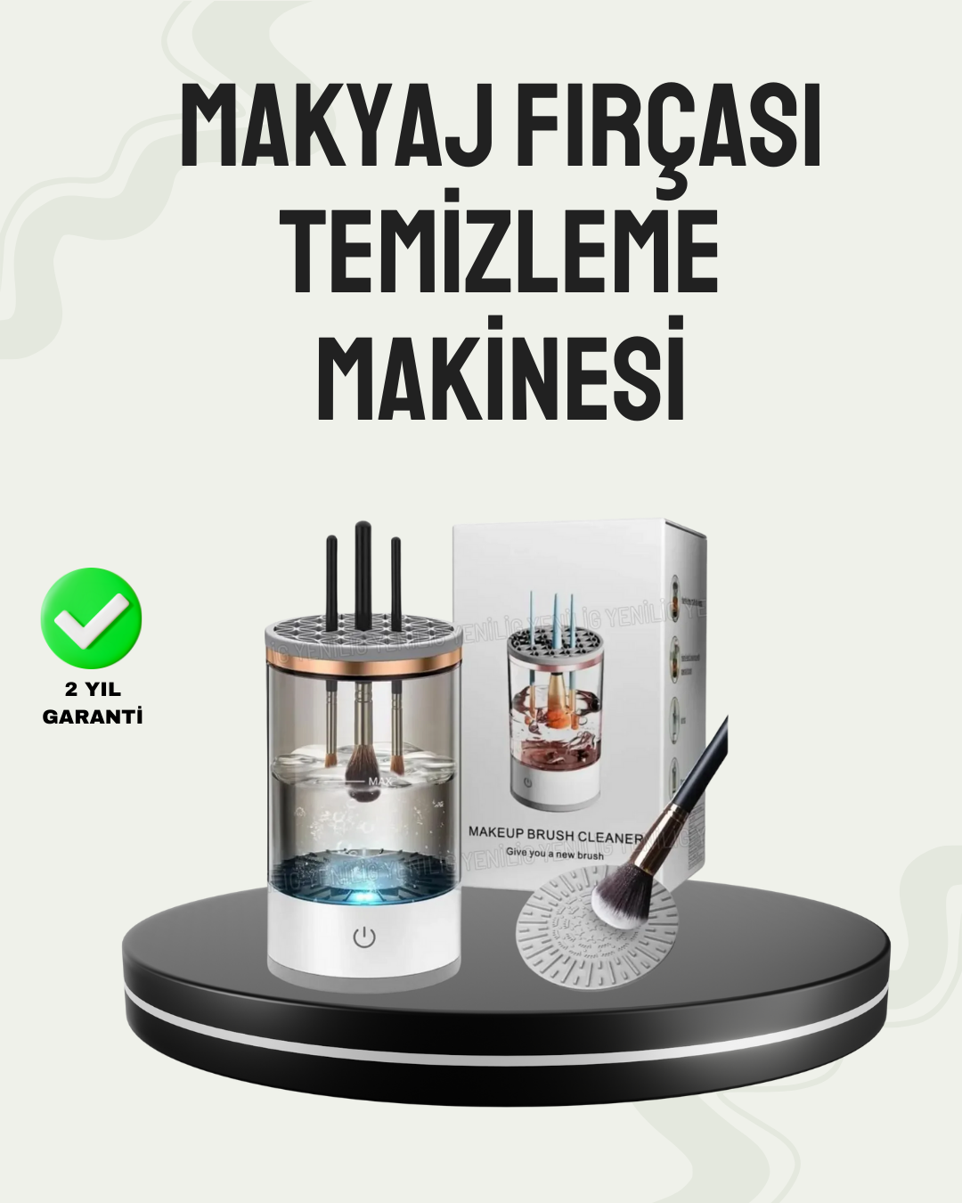USB Şarjlı Kompakt Makyaj Fırçası Temizleme Makinesi - Lisinya