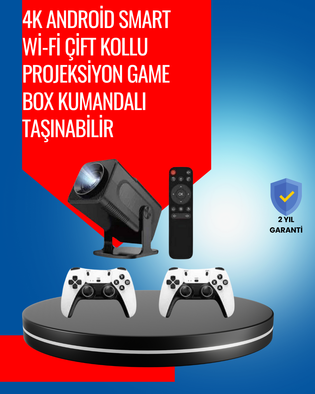 1.5 KG Ağırlığında, 4500 Retro Oyunlu Multimedya Projektör - Lisinya