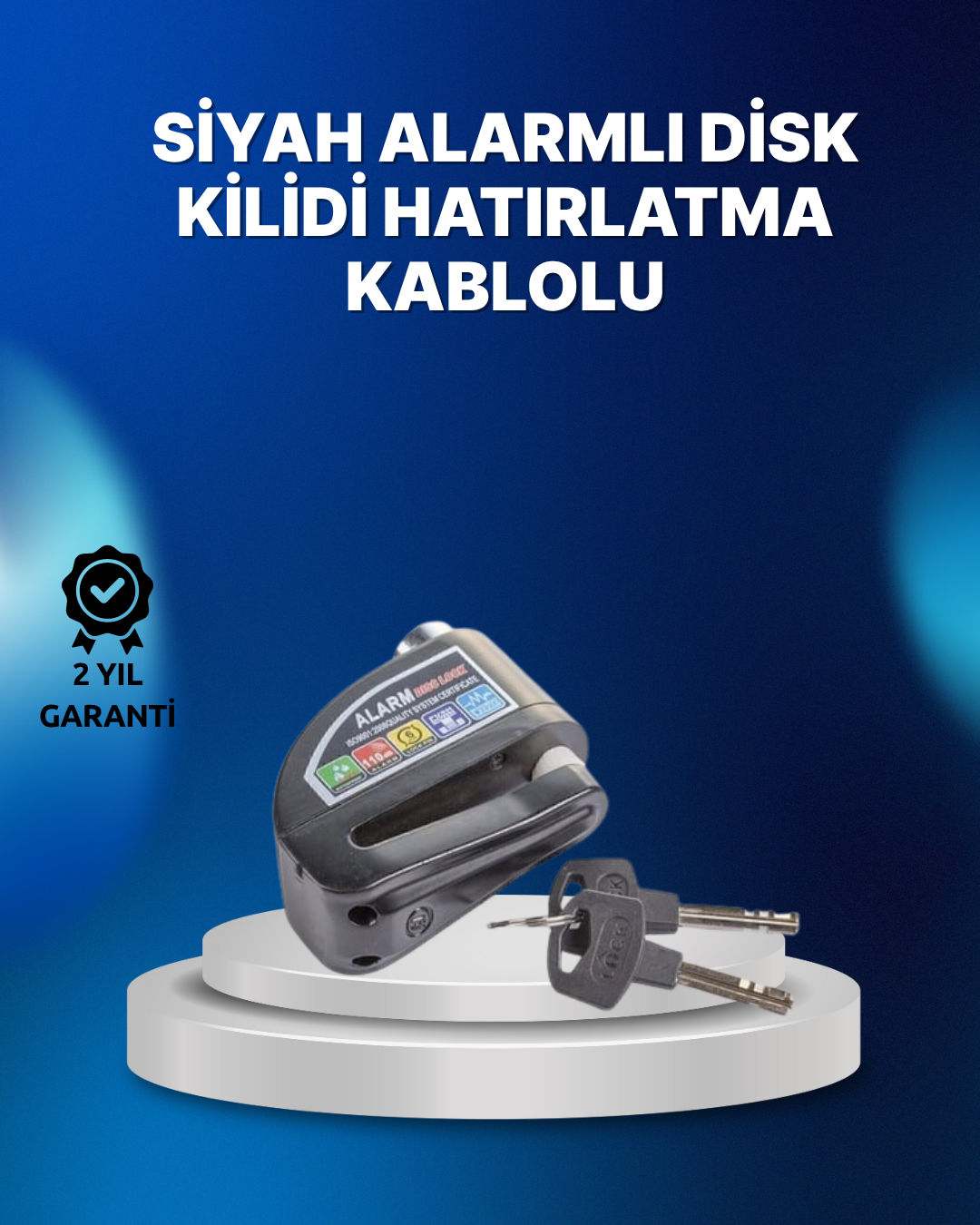Suya Dayanıklı 110dB Alarmlı Çelik Disk Kilidi - Lisinya