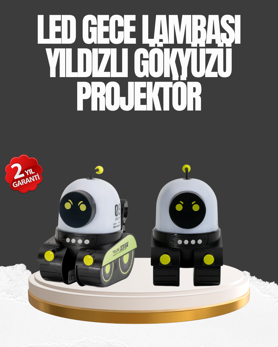 Çocuk Odası İçin Müzikli ve Işıklı Robot Projektör - Lisinya