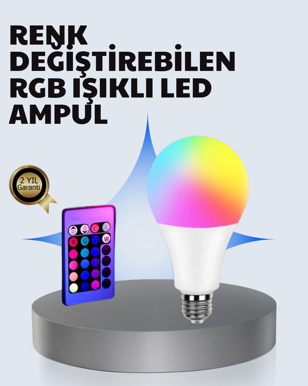 A Kalite 2025 RGB LED Ampul Uzaktan Kumandalı 16 Renkli Lamba - Lisinya A Kalite 2025 RGB LED Ampul Uzaktan Kumandalı 16 Renkli Lamba - Lisinya