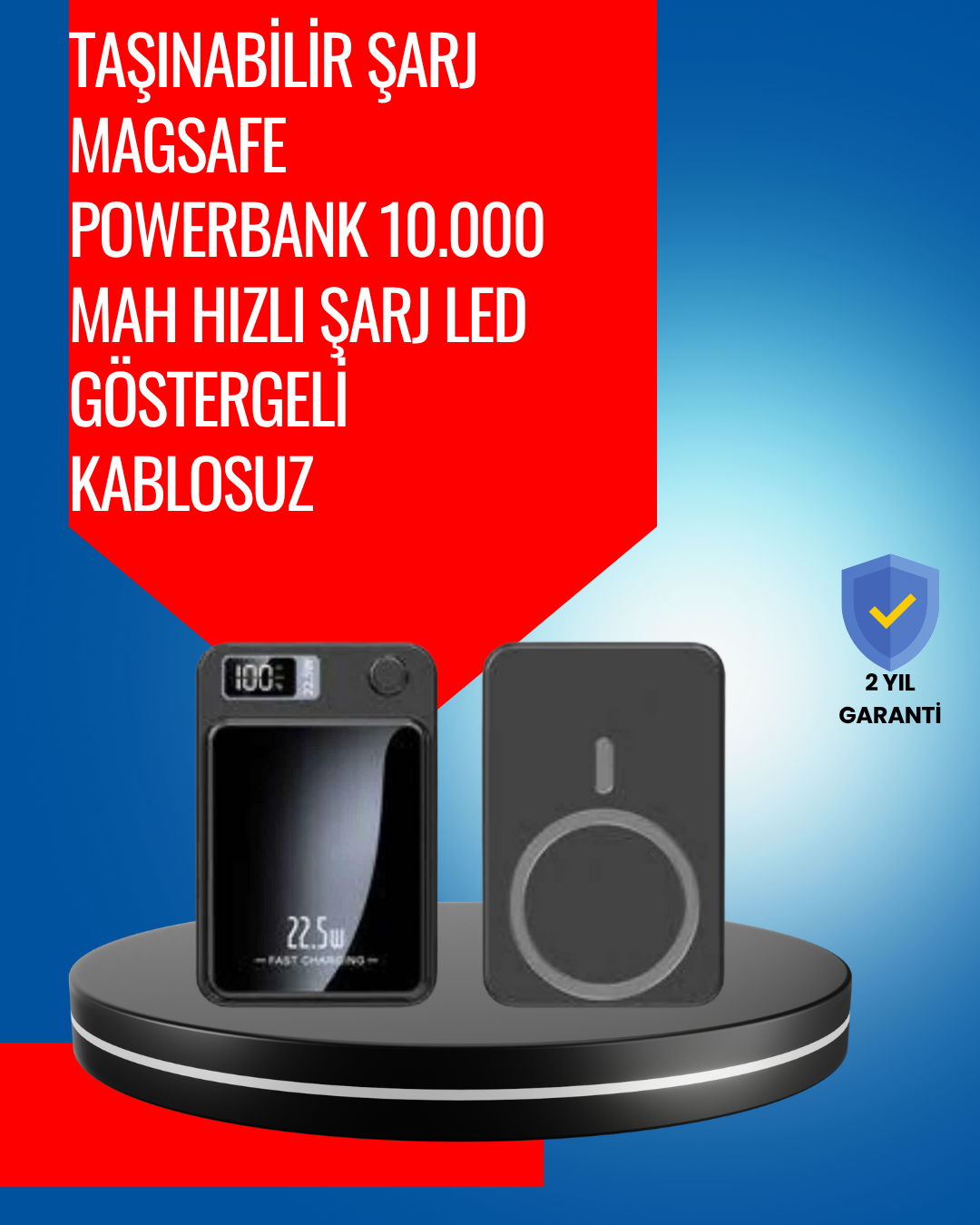 Alüminyum Alaşımlı, 20W PD Hızlı Şarj ve Manyetik Kablosuz Powerbank - Lisinya
