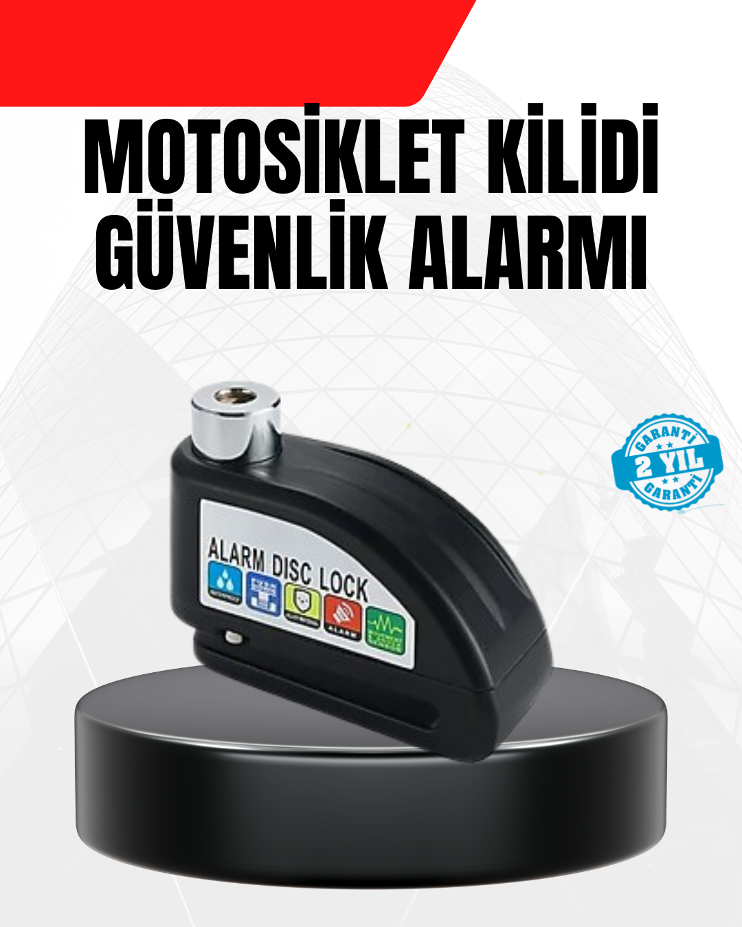 Alarm Disk Fren Kilidi Paslanmaz Çelik Motosiklet Scooter Bisiklet - Lisinya