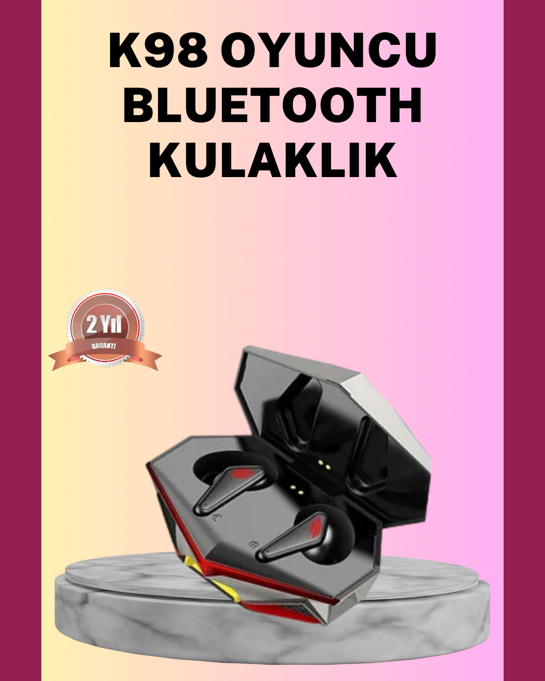 Led Işıklı Metal Kasa Kablosuz Gaming Kulaklık - Lisinya