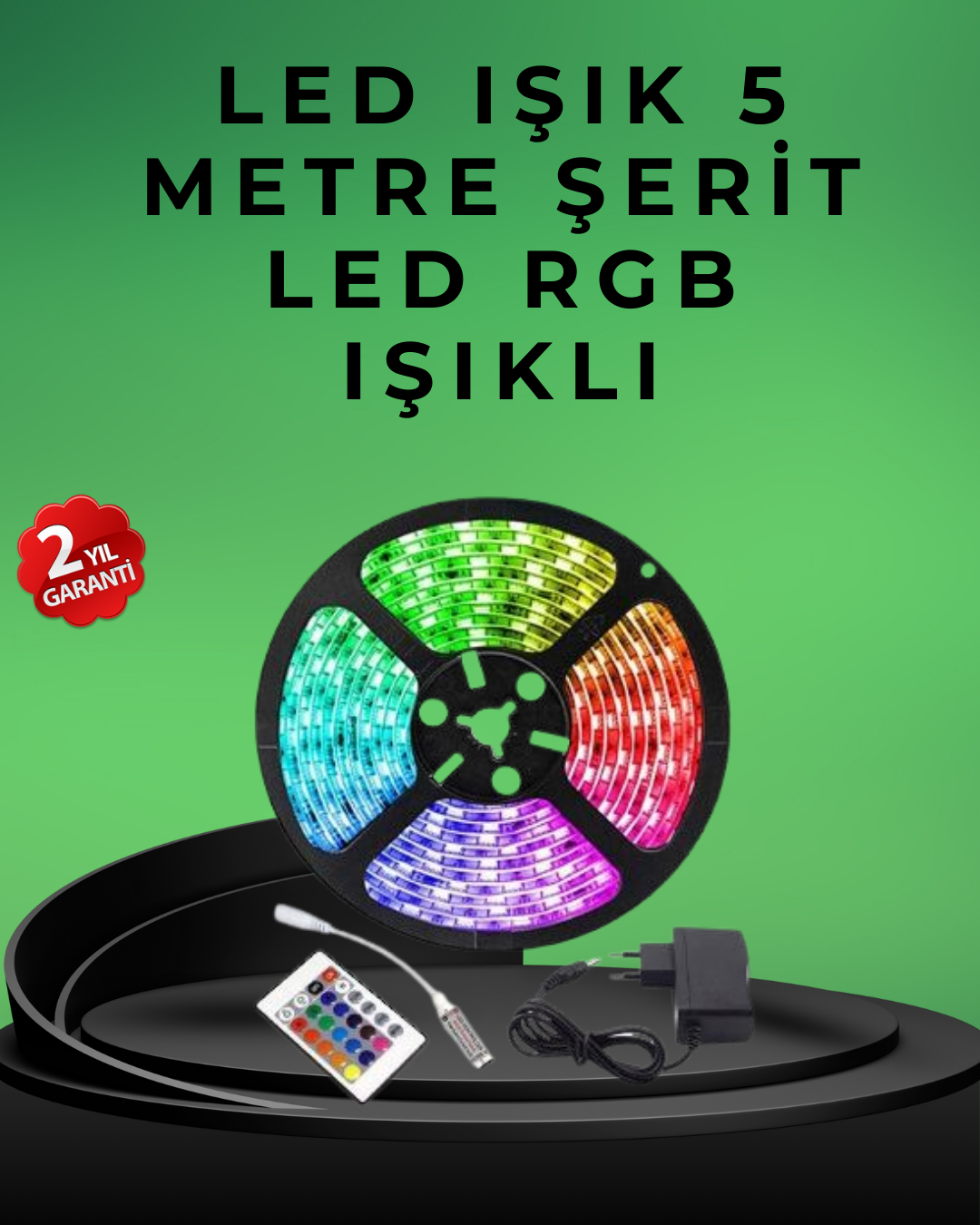 Pratik Kurulumlu 5 Metre Kumandalı Şerit LED - Lisinya Pratik Kurulumlu 5 Metre Kumandalı Şerit LED - Lisinya
