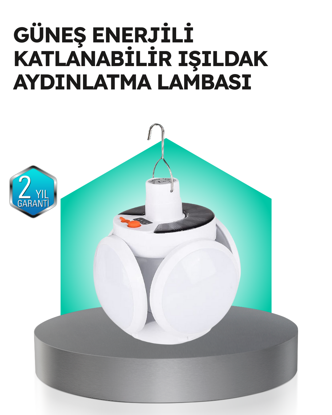 Pratik Katlanabilir Solar LED Aydınlatma Lambası - Lisinya