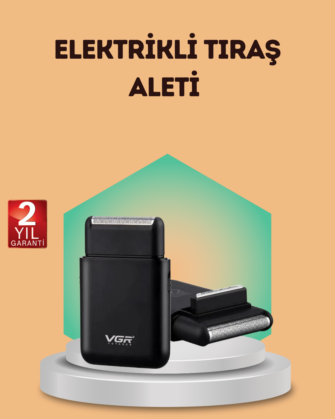 Çift Başlıklı Elektrikli Tıraş Makinesi | Suya Dayanıklı, Hafif ve Ergonomik - Lisinya