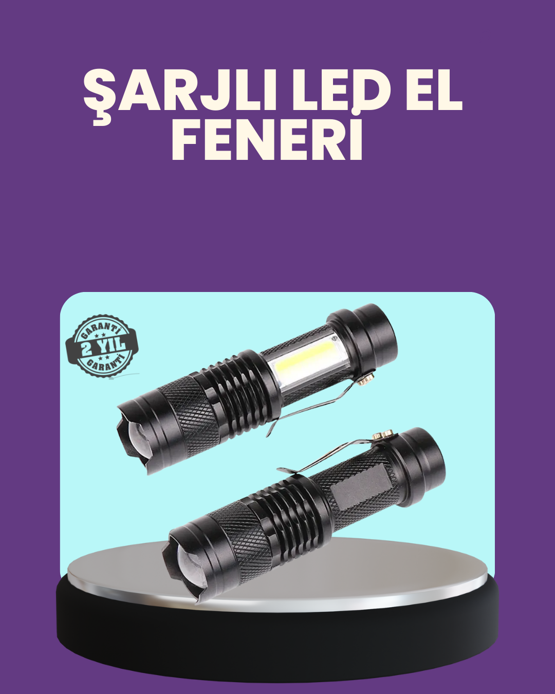 Suya Dayanıklı 4 Modlu Mini LED El Feneri - Lisinya