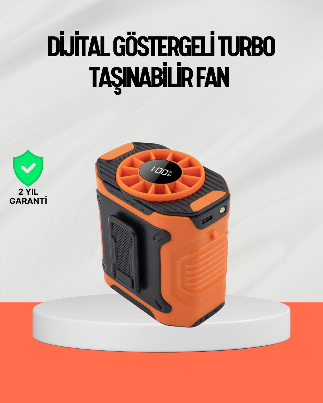 USB Şarjlı Güçlü Hız Ayarlı El ve Bel Fanı - Lisinya