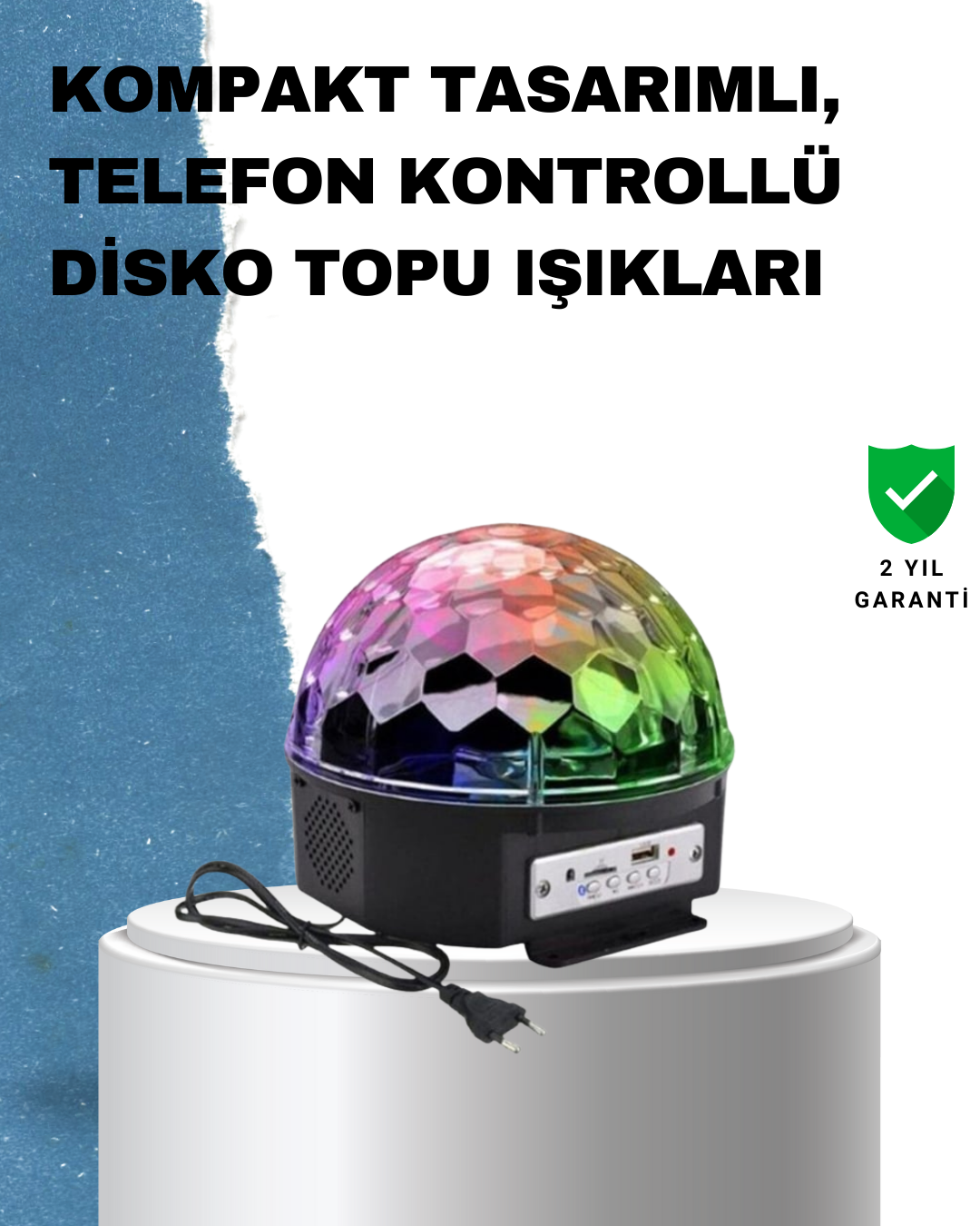 Taşınabilir RGB Disko Topu Bluetooth ve Uzaktan Kumanda Özellikli - Lisinya