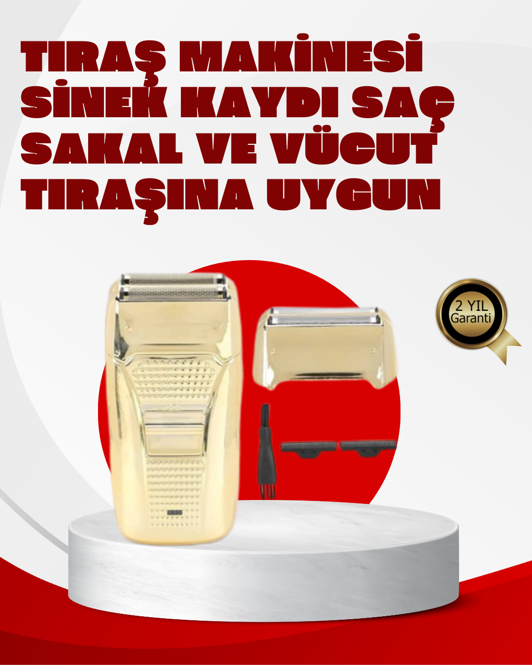 Erkek Saç Sakal Tıraş Makinesi Kablolu Altın Renk Dayanıklı - Lisinya