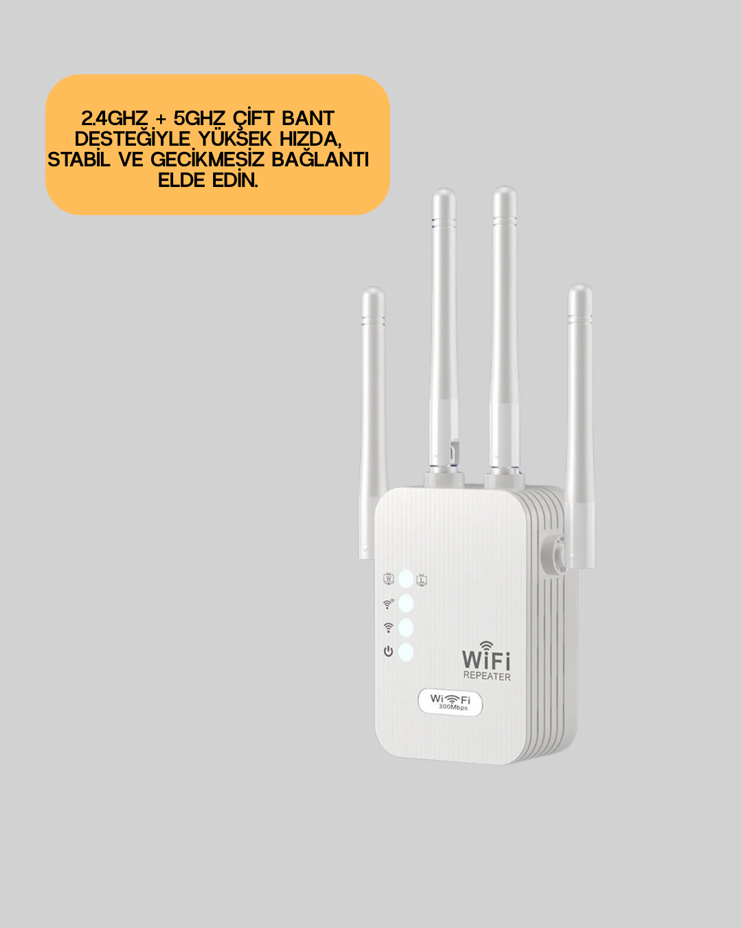 Yüksek Hızlı Parazit Önleyici WiFi Repeater Router - Lisinya