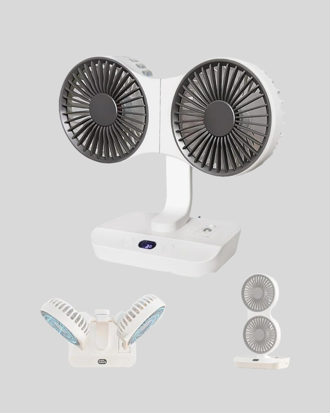 4 Kademeli Hız Ayarlı USB Şarjlı Çift Taraflı Masaüstü Vantilatör - Lisinya