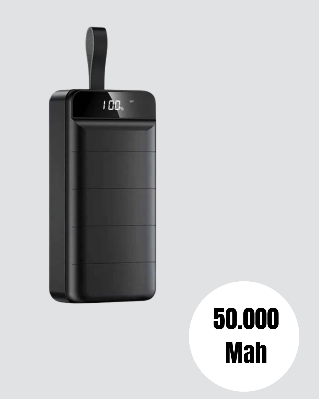 50.000 mAh Kapasiteli Powerbank – Hızlı Şarj Destekli, 4 USB Portlu, LED Işıklı Taşınabilir Enerji Deposu - Lisinya
