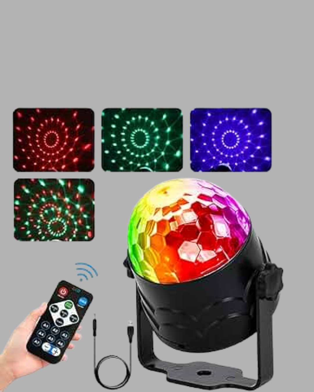RGB LED Disko Küresi 7 Modlu Uzaktan Kumandalı - Lisinya