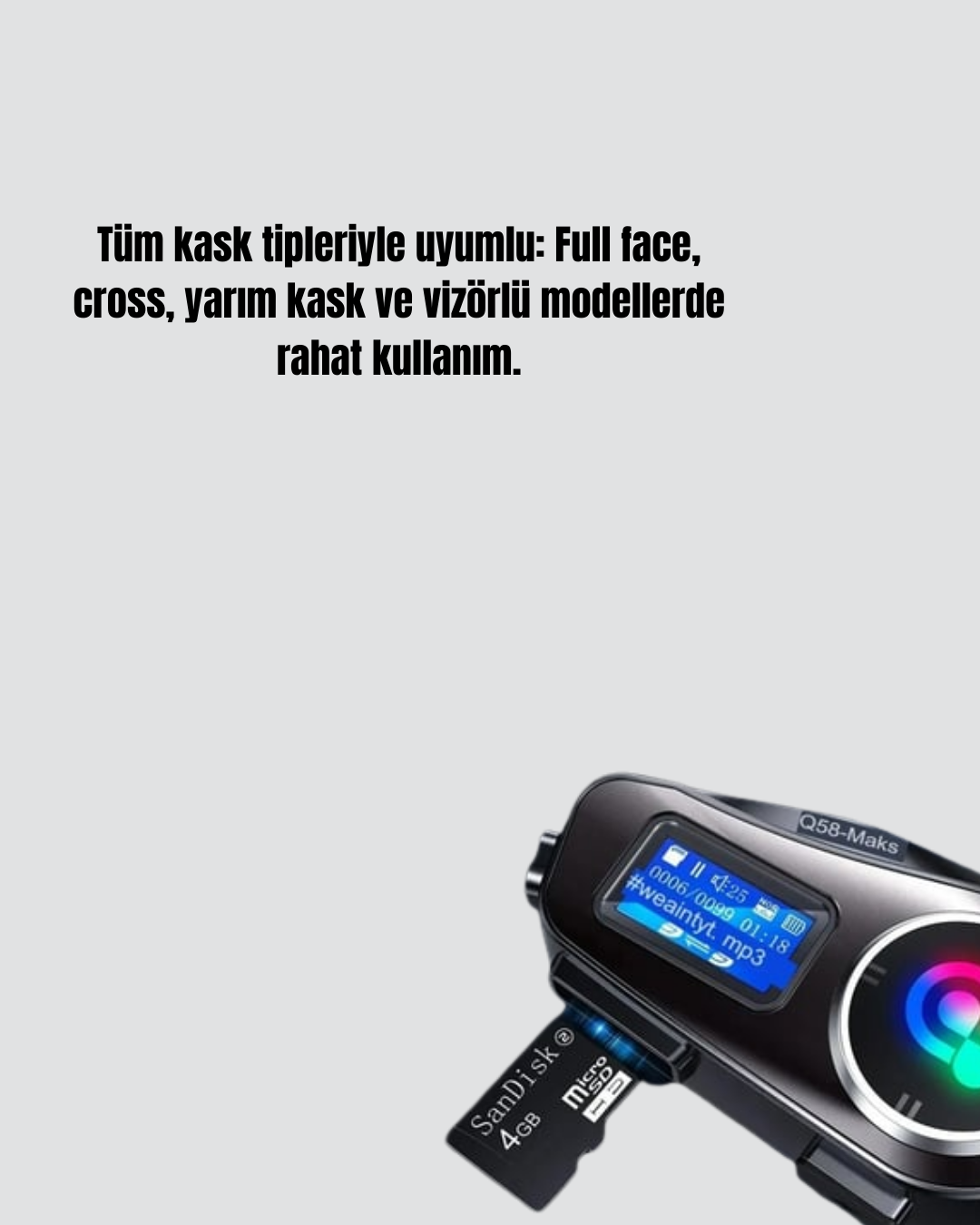Su Geçirmez Bluetooth 5.3 Kask Kulaklığı 1000mAh Bataryalı - Lisinya