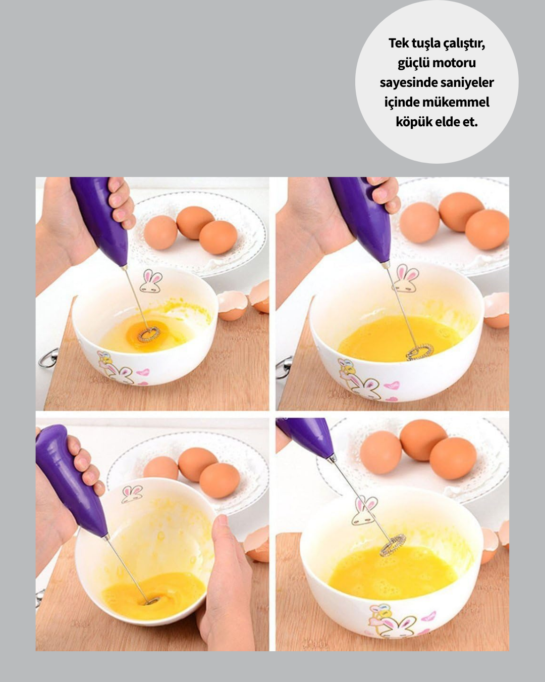 El Tipi Pratik Mikser – Kahve, Süt, Bebek Maması ve Yumurta Çırpıcı - Lisinya