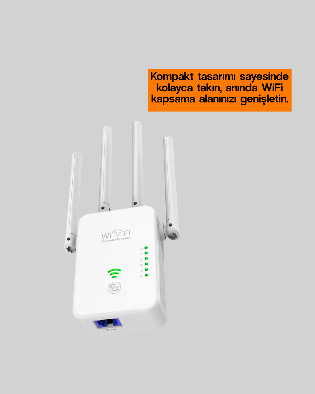 Yüksek Hızlı Parazit Önleyici WiFi Repeater Router - Lisinya