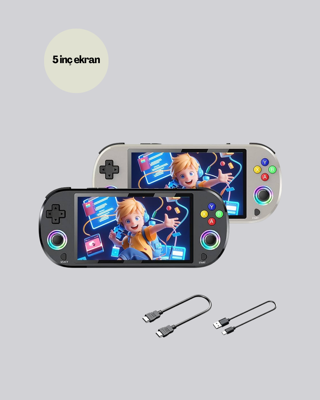 RGB Işıklı Joystickli El Tipi Oyun Cihazı - Lisinya