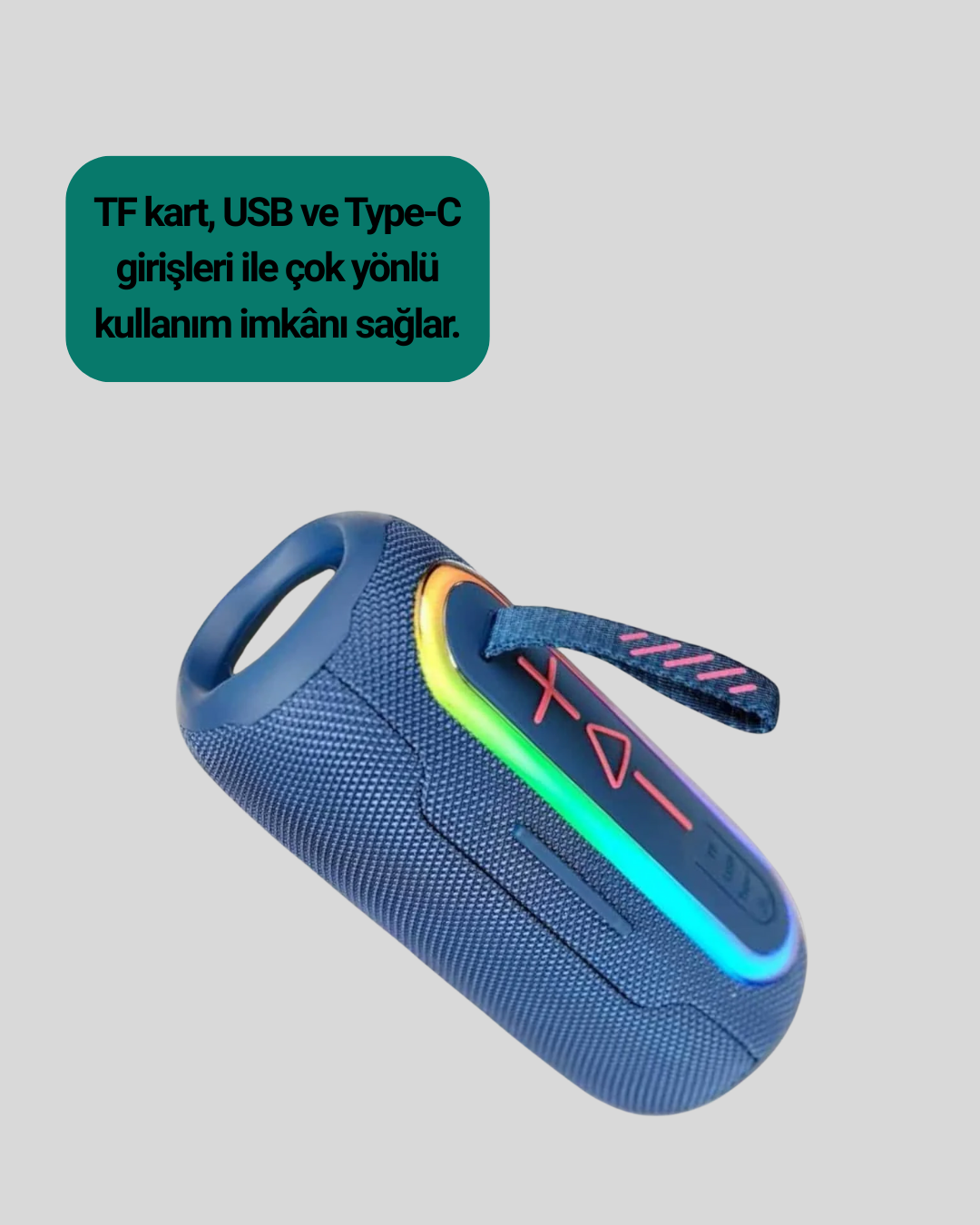 Yüksek Ses Kaliteli Kablosuz Hoparlör LED Işıklı - Lisinya