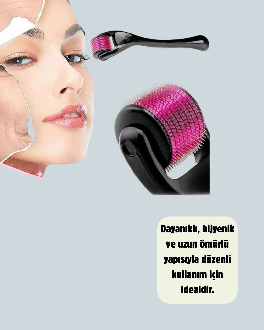 Dermaroller Titanyum 540 İğneli 1 mm Cilt Yenileme ve Anti Aging Etkisi - Lisinya