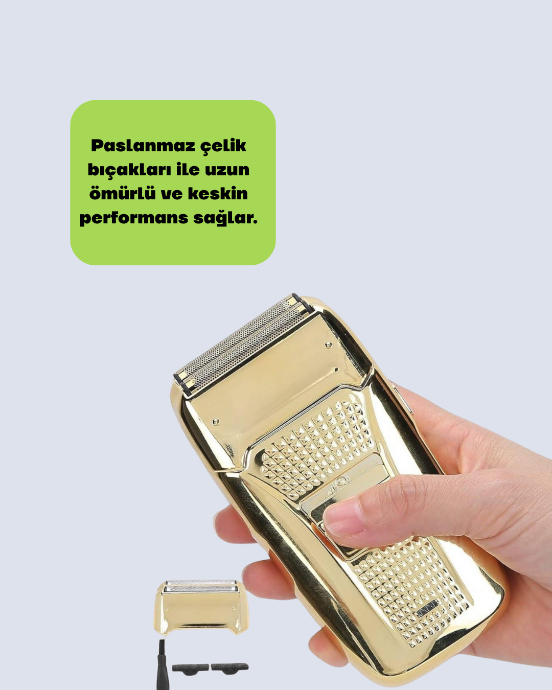 Güçlü Motorlu Kablolu Sakal ve Bıyık Tıraş Makinesi Çelik Bıçaklı - Lisinya