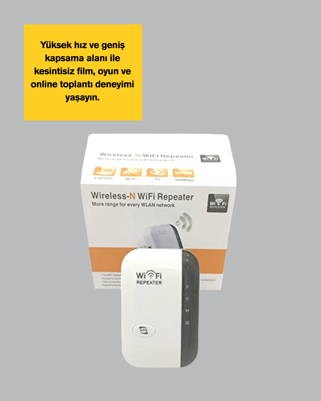 2.4GHz WiFi Tekrarlayıcı Router – WPS Destekli Kablosuz Ağ Genişletici - Lisinya