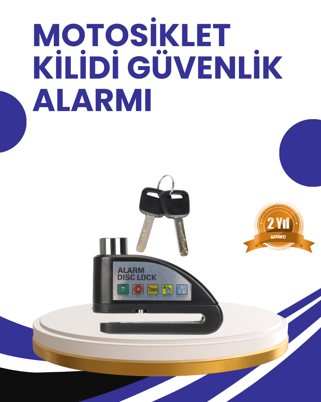 Taşınabilir Alarm Disk Kilidi Motosiklet Scooter Bisiklet Güvenlik - Lisinya