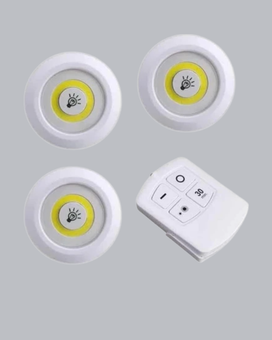 Çok Amaçlı Kullanım İçin Kablosuz Yapışkanlı 3 Lü Uzaktan Kumandalı Led Spot Lamba - Lisinya Çok Amaçlı Kullanım İçin Kablosuz Yapışkanlı 3 Lü Uzaktan Kumandalı Led Spot Lamba - Lisinya