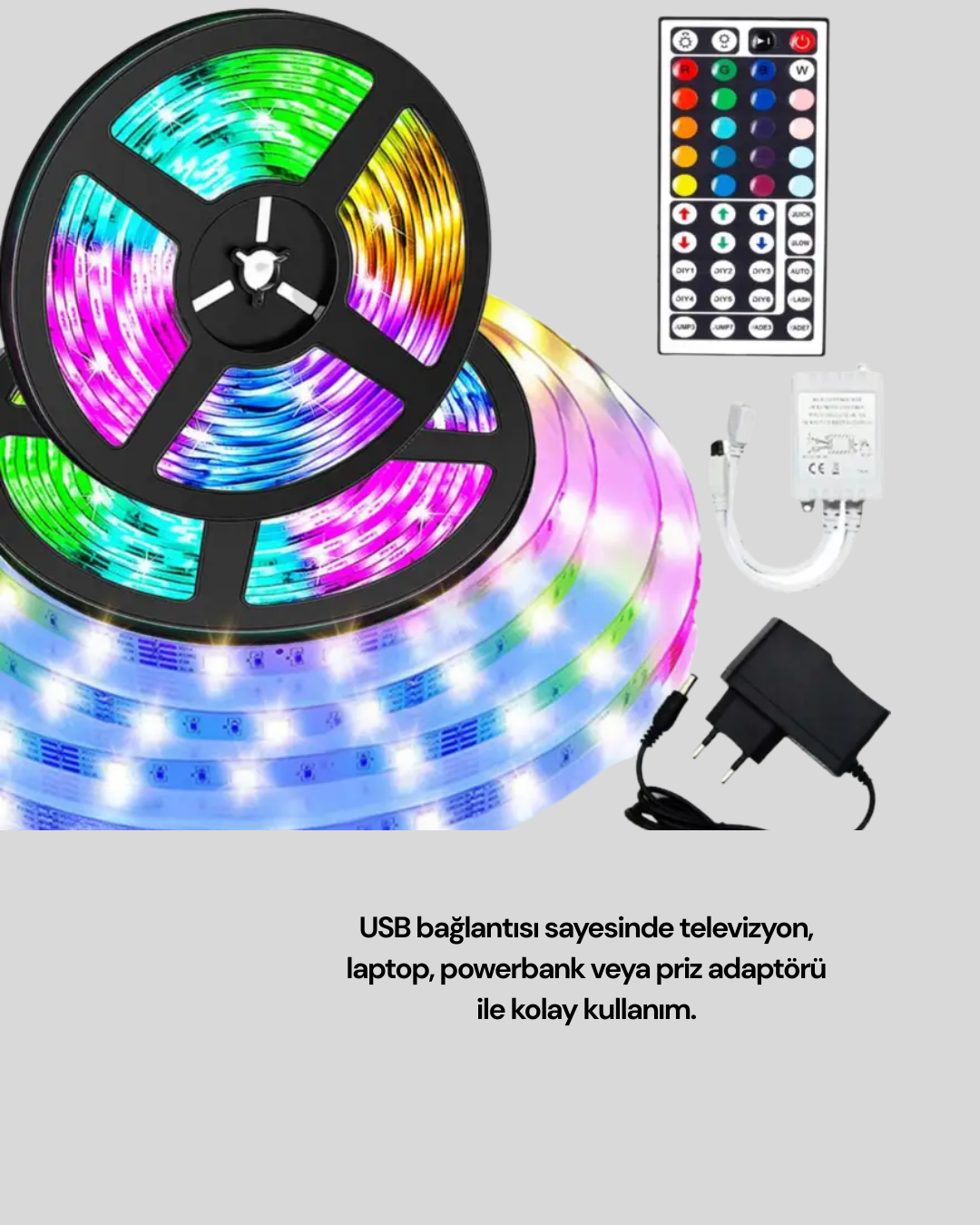 10 Metre USB Smart Şerit Led Kumandalı Telefon Kontrollü - Lisinya