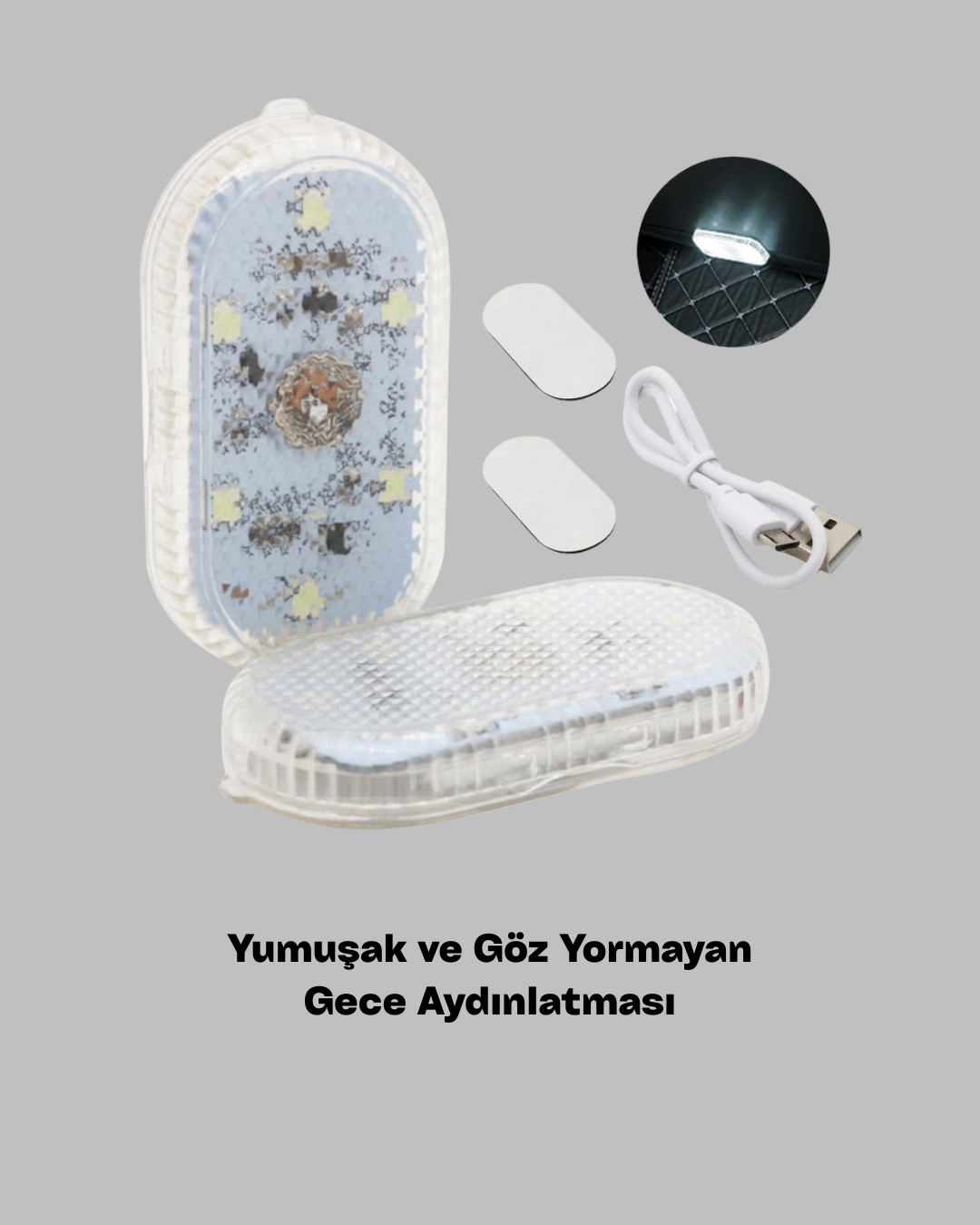 7 Renk Modlu Dokunmatik Sensörlü Mini LED Araç İçi Lamba - Lisinya