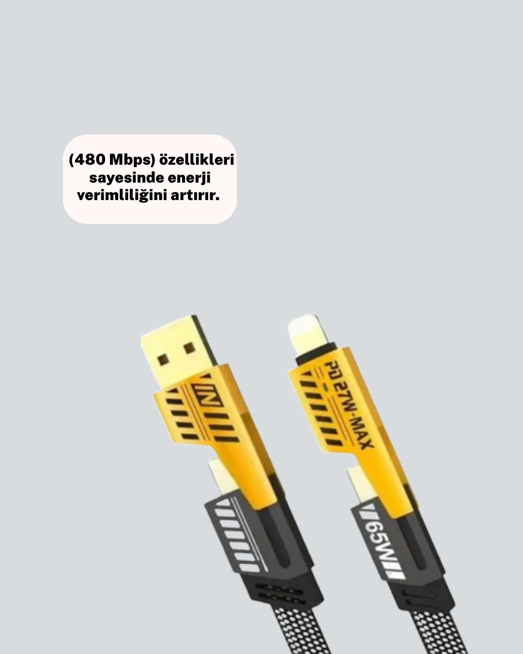 Evrensel Uyumluluklu Dayanıklı Metal Başlıklı Hızlı Şarj Kablosu - Lisinya