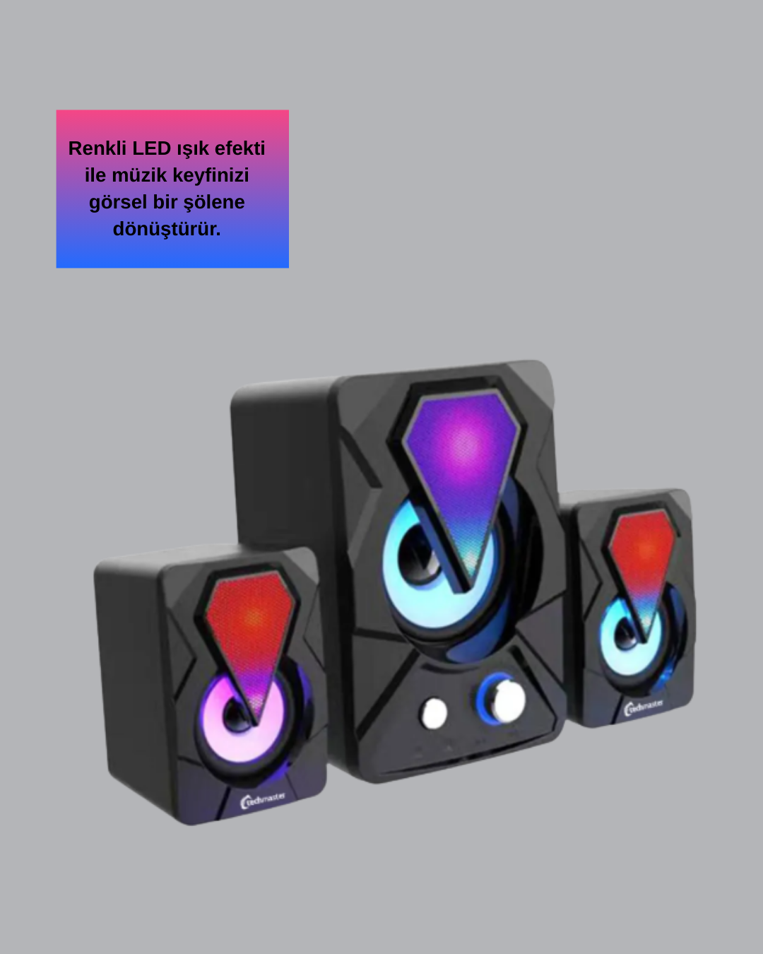 USB Bağlantılı RGB 2.1 Hoparlör Seti Derin Bas ve Renkli Işık - Lisinya USB Bağlantılı RGB 2.1 Hoparlör Seti Derin Bas ve Renkli Işık - Lisinya