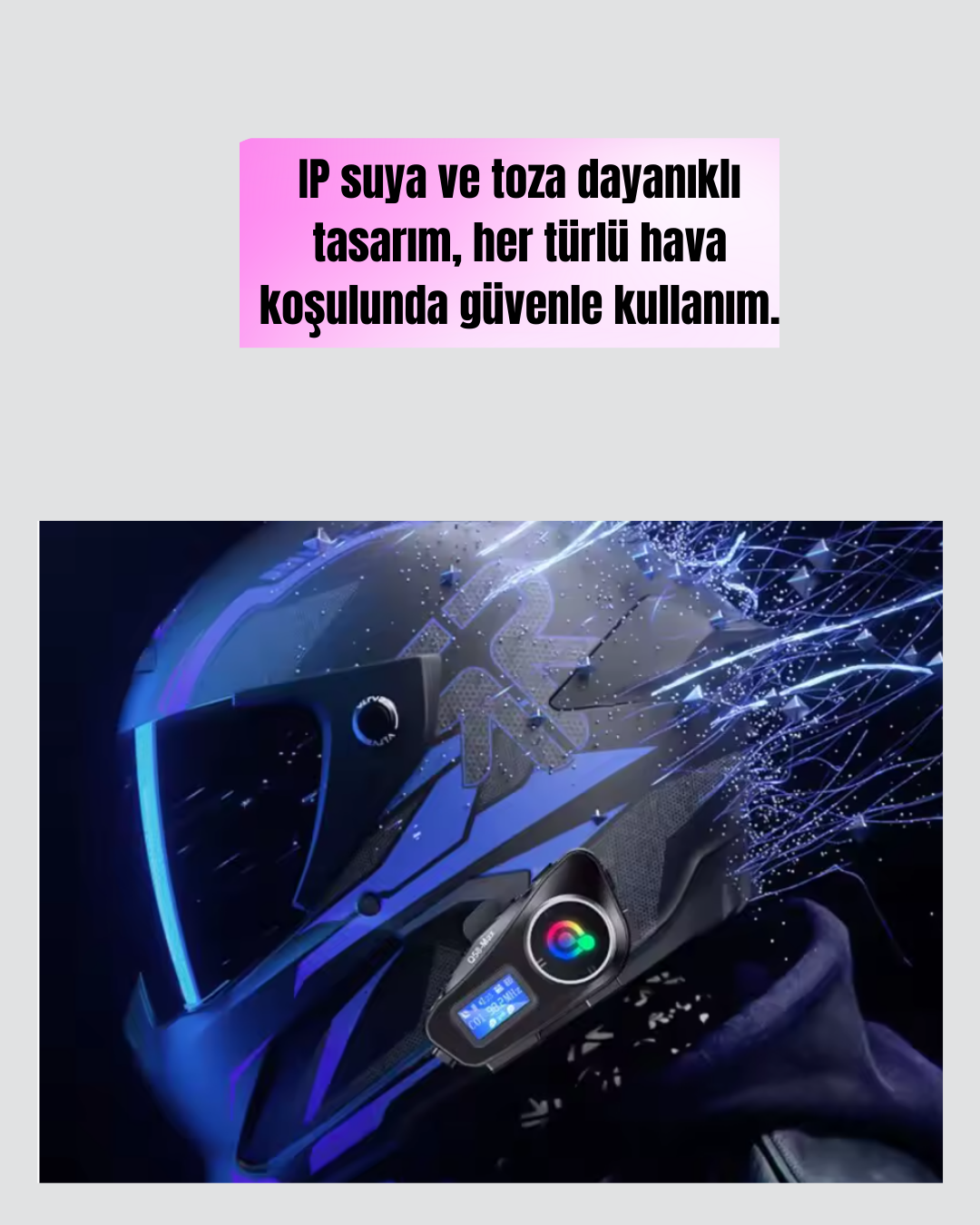 Su Geçirmez Bluetooth 5.3 Kask Kulaklığı 1000mAh Bataryalı - Lisinya