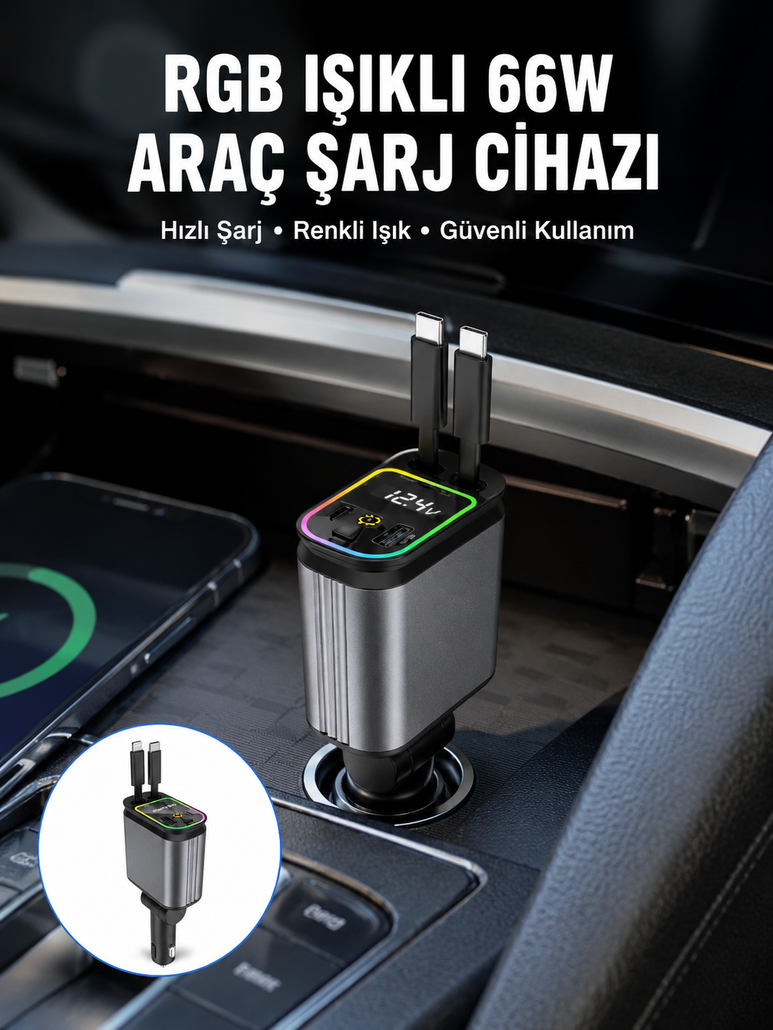Toyota, Honda, Nissan, Hyundai Araçlar için Çoklu Port Araç Şarj Cihazı - Lisinya Toyota, Honda, Nissan, Hyundai Araçlar için Çoklu Port Araç Şarj Cihazı - Lisinya