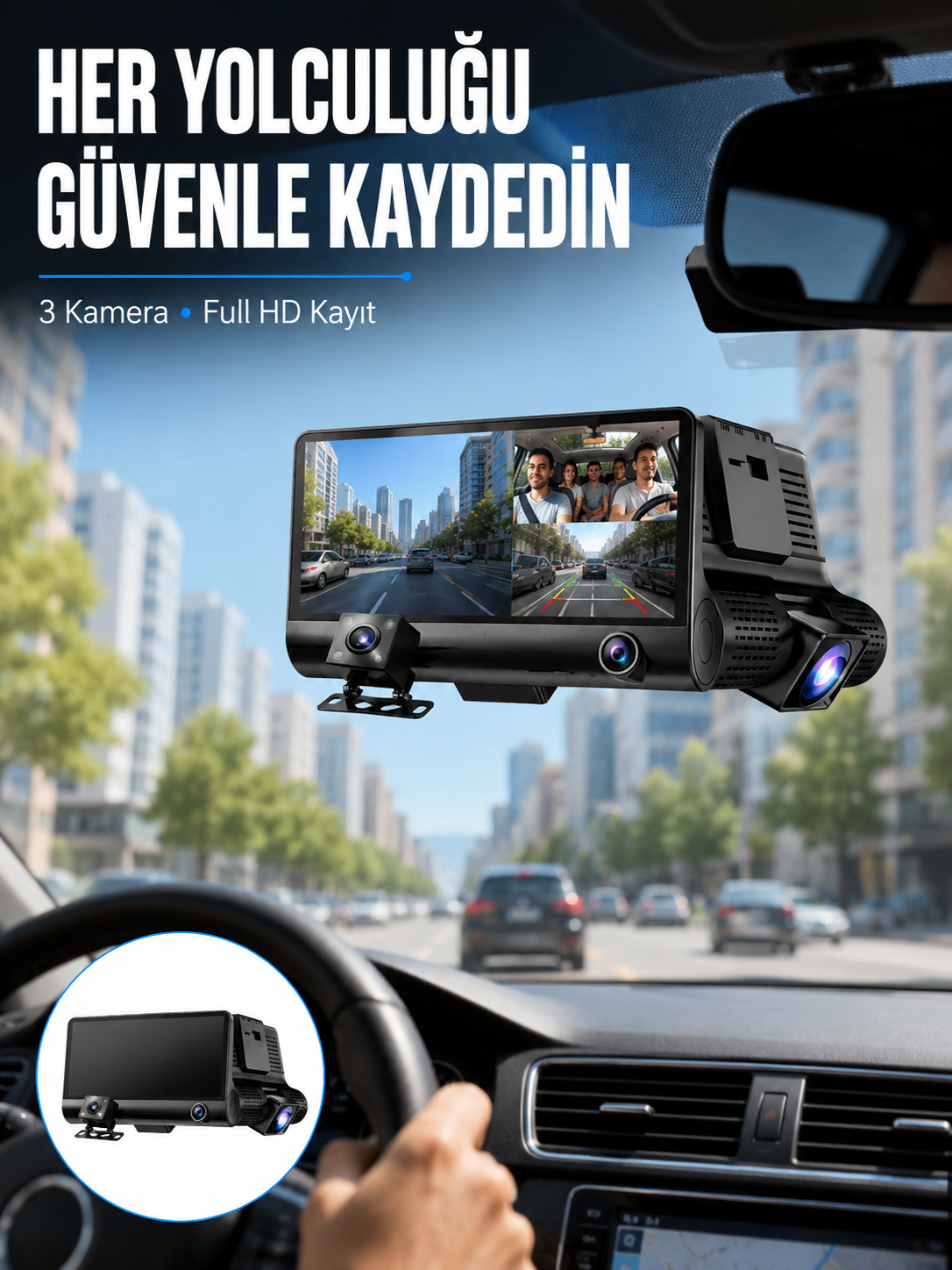 Çift ve Üçlü Lens Seçeneği ile Tüm Açılardan Kayıt Yapan Araç Kamerası - Lisinya Çift ve Üçlü Lens Seçeneği ile Tüm Açılardan Kayıt Yapan Araç Kamerası - Lisinya