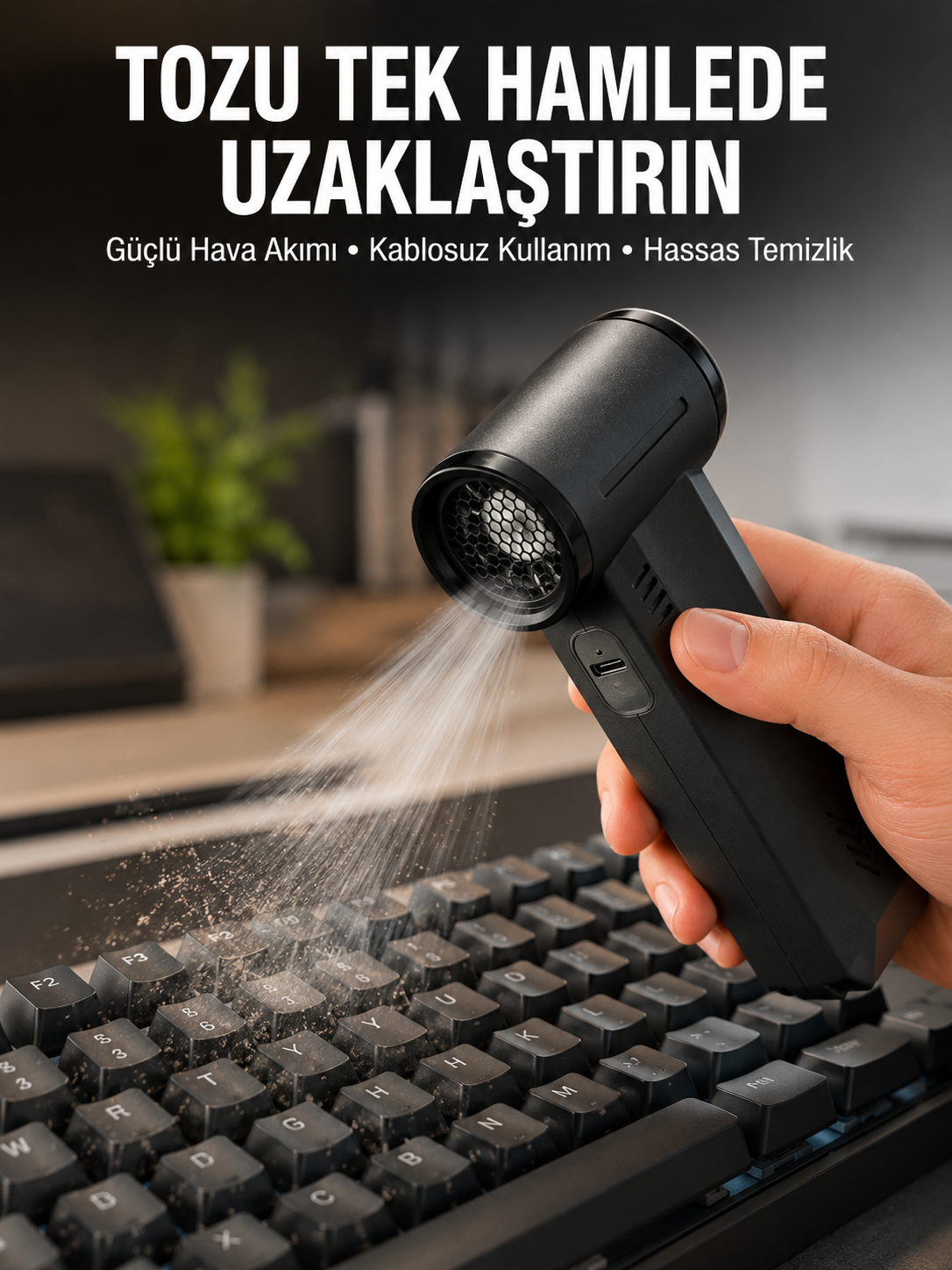 Yüksek Hızlı Kablosuz El Tipi Hava Üfleme Temizlik Cihazı - Lisinya Yüksek Hızlı Kablosuz El Tipi Hava Üfleme Temizlik Cihazı - Lisinya