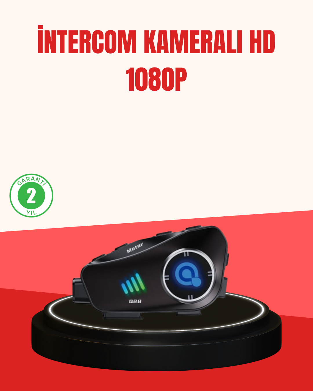 Q28 Kameralı Motosiklet Kask Kulaklık Bluetooth 5.3 Su Geçirmez 1080P HD - Lisinya