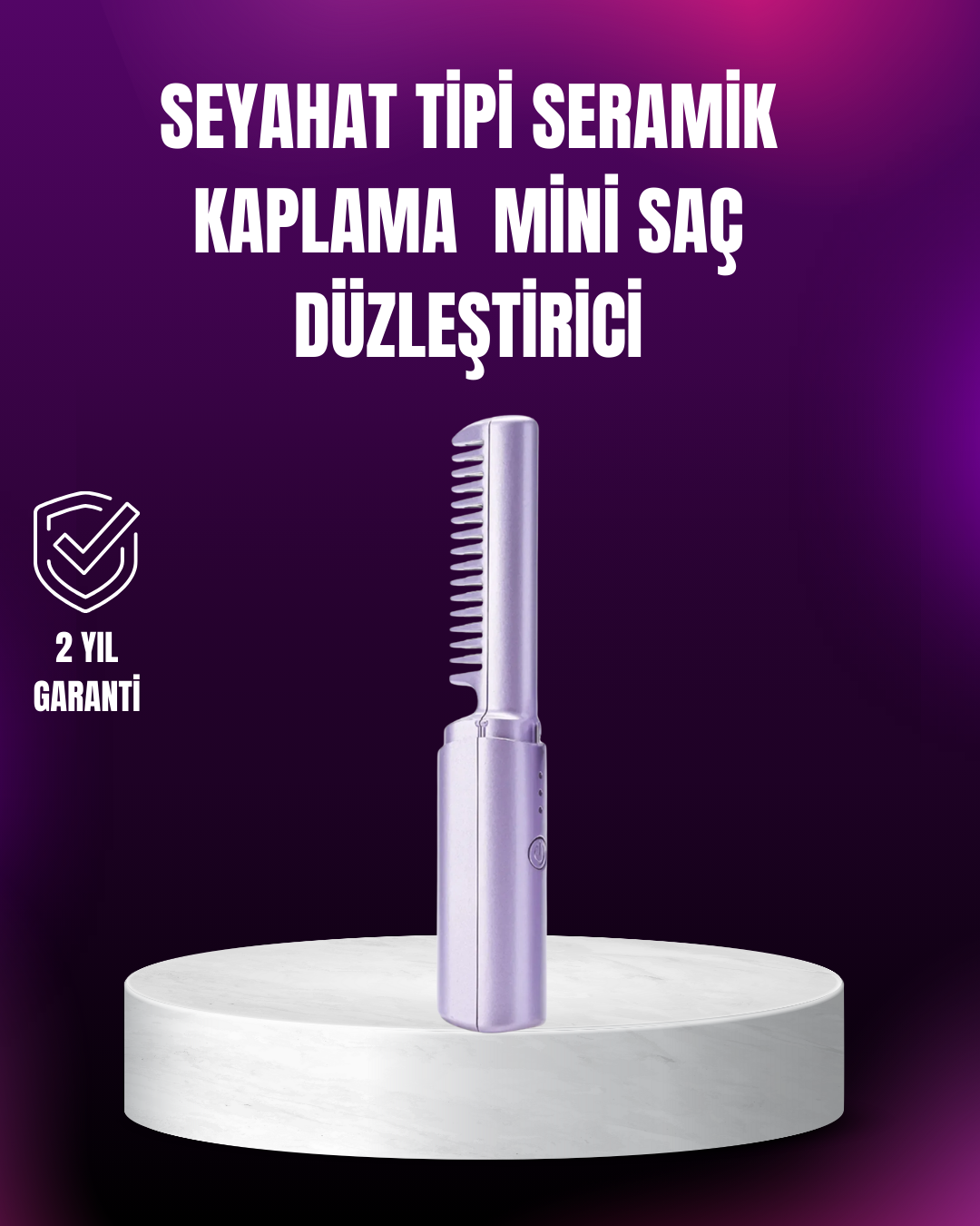 Kablosuz USB Şarjlı Saç Düzleştirici Tarak – Seyahat Boy - Lisinya