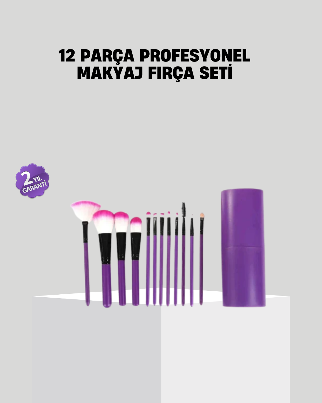 12’li Profesyonel Makyaj Fırça Seti Ultra Yumuşak Sentetik Kıllı - Lisinya