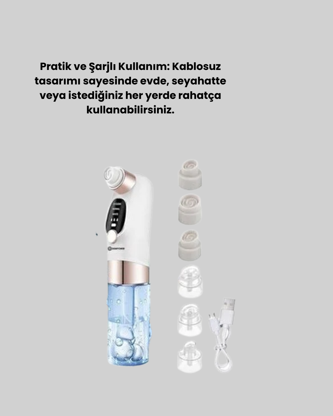 Evde Kolay Kullanım İçin Şarjlı Siyah Nokta Temizleme Aleti - Lisinya