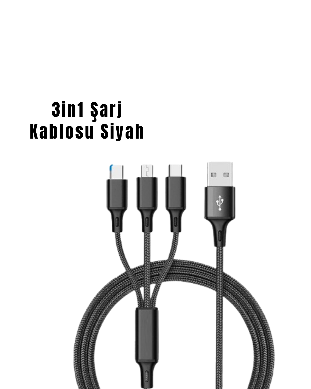 3’ü 1 Arada Hızlı Şarj Kablosu - Lisinya