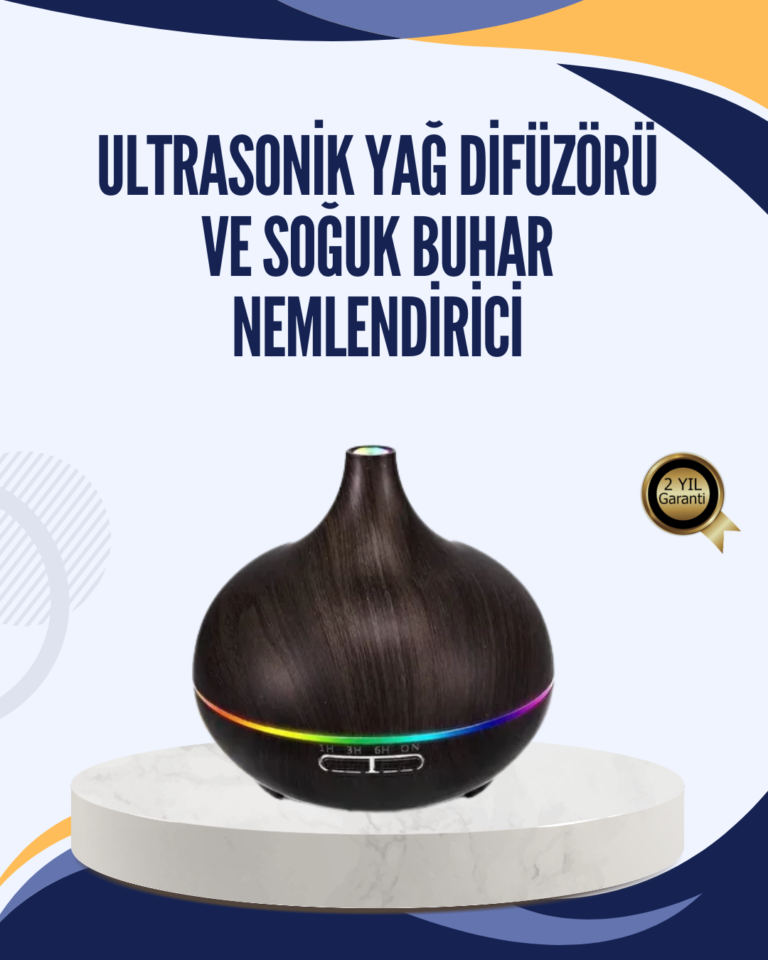 LED Işıklı Sessiz Çalışan Soğuk Buhar Nemlendirici - Lisinya