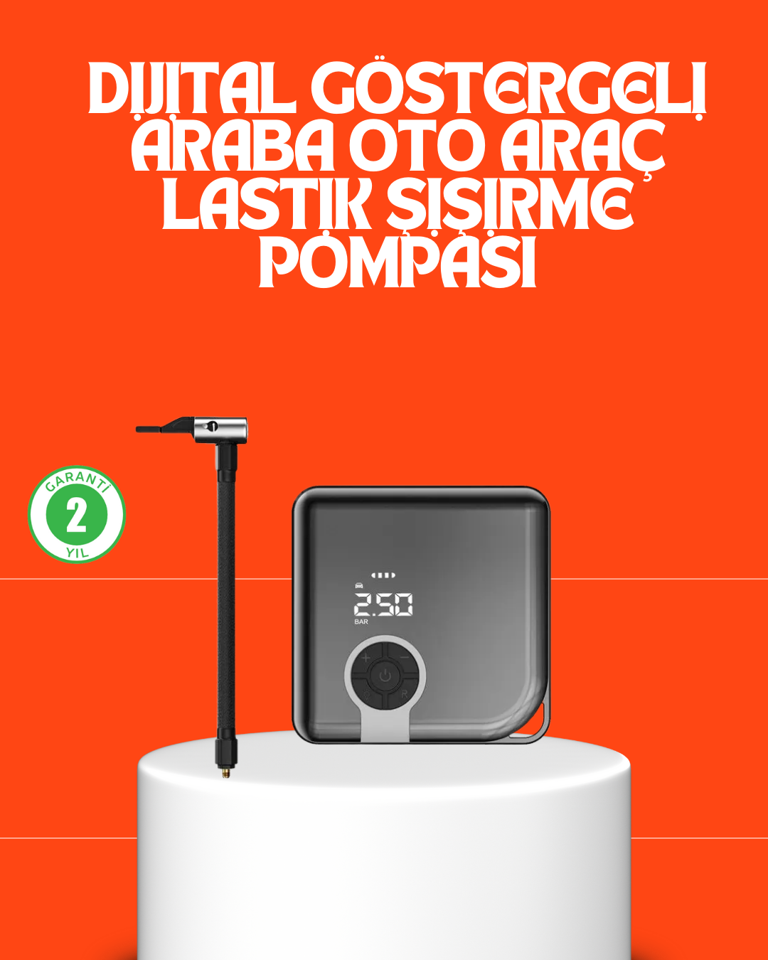 150 PSI Yüksek Basınç Kapasiteli Kablosuz Lastik Pompası - Lisinya