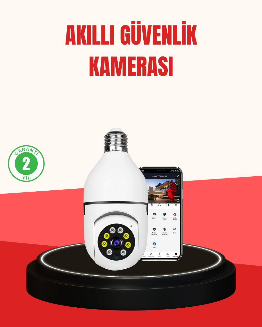 Hareket Algılamalı Kablosuz Akıllı Ev Güvenlik Kamerası - Lisinya