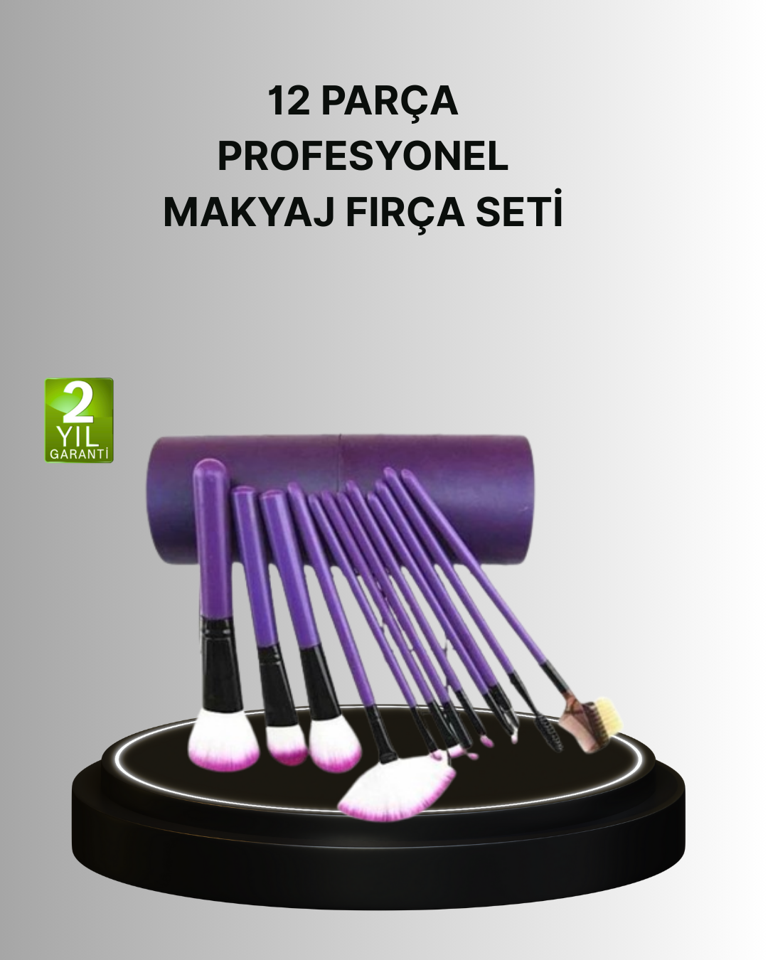 12’li Makyaj Fırça Seti Fondöten Allık Far Karıştırma İçin Tam Uyumlu - Lisinya