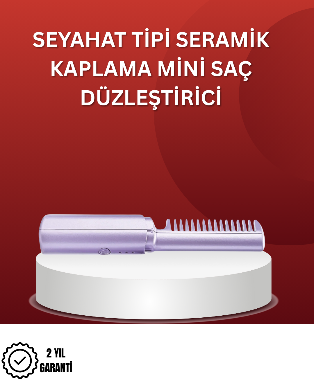 Isıtmalı Saç Düzleştirici Fırça – Kablosuz ve Hafif Tasarım - Lisinya