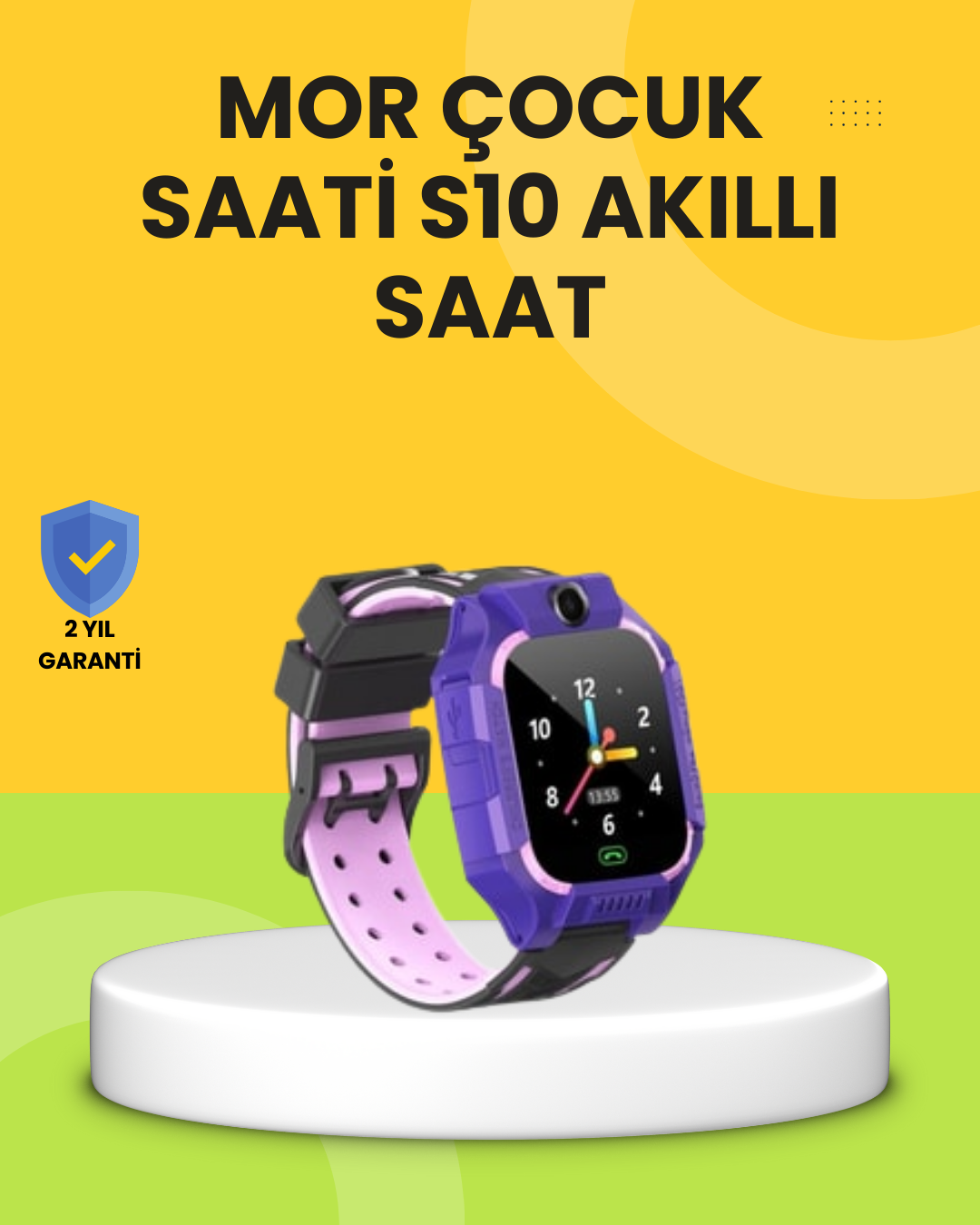 S10 Akıllı Çocuk Saati Mor Tasarım Adımsayar ve Alarm Fonksiyonlu - Lisinya